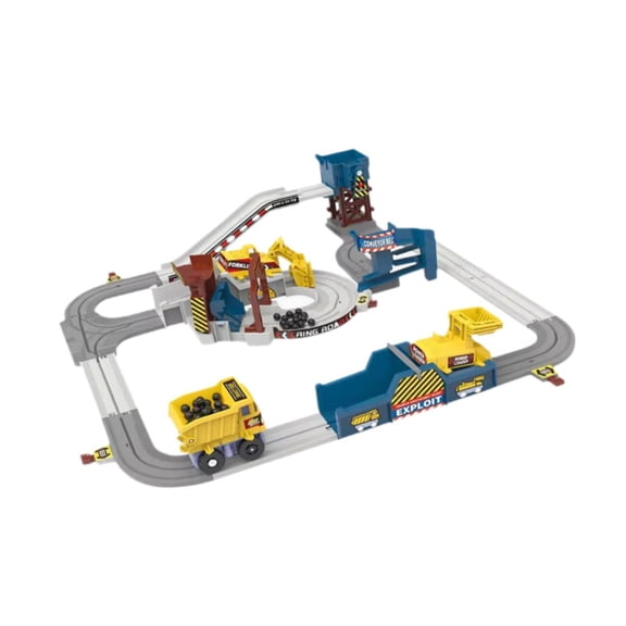yotijay Construction Race Tracks Engineering Rail Car Flexible Track Playset for 3 4 5 6