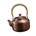 thumbnail image 1 of yotijay Copper Tea Kettle 1300ml with Handle Thick Portable Handcrafted Handmade for Tea auspicious beast, 1 of 9