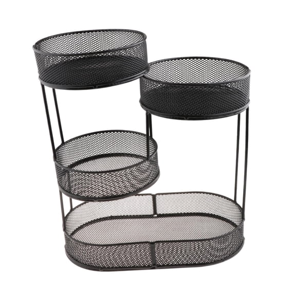 yotijay Countertop Fruit Basket Iron Wire Vegetable Rack for Storage Vegetable Bread Black