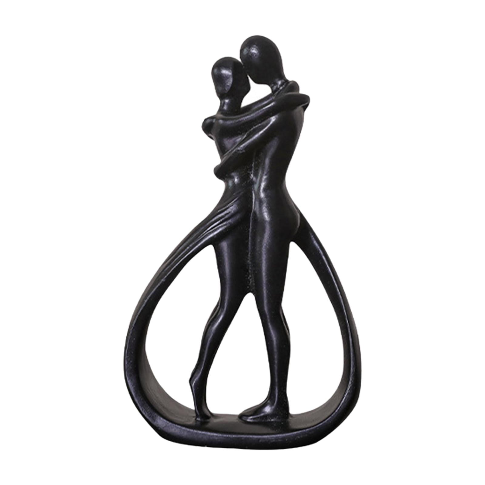 Sculptures en céramique pour couple câlinant, cadeau de couple pour couple, statue d'amour romantique moderne pour bureau, bibliothèque, décorations de bureau, sculpture (couleur : B