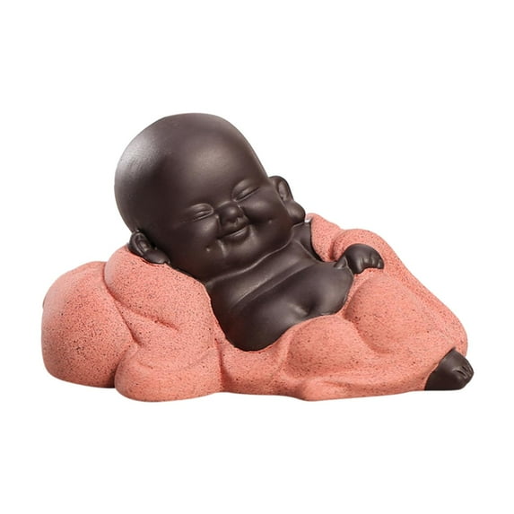 yotijay Creative Little Ceramic Maitreya Happy Buddha Sculpture Figurine Ornaments, Cute C