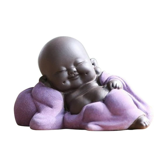 yotijay Creative Little Ceramic Maitreya Happy Buddha Sculpture Figurine Ornaments,