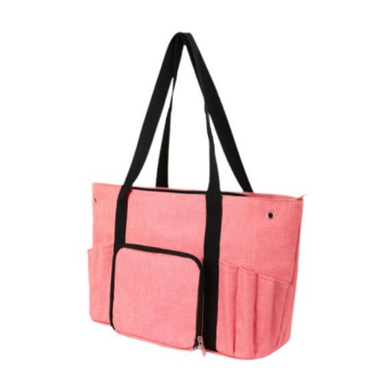 yotijay Crochet Bag and Tote Knitting Bag Crocheting with Inner Divider Crochet Bag Tote pink