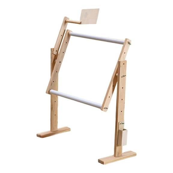 yotijay Cross Stitch Rack, Wooden Embroidery Lap Stand Needlework Sewing Frame DIY Craft