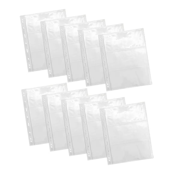 yotijay Currency Pages Binder Sheets Collector Sturdy Transparent Lightweight Holder 3 Grids Money Page