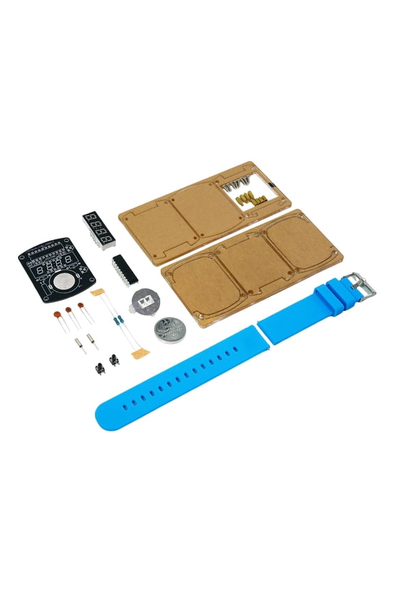 DIY Electronic Watch Kit Gift Electronic Learning Kit for School Educational Dark Blue Band