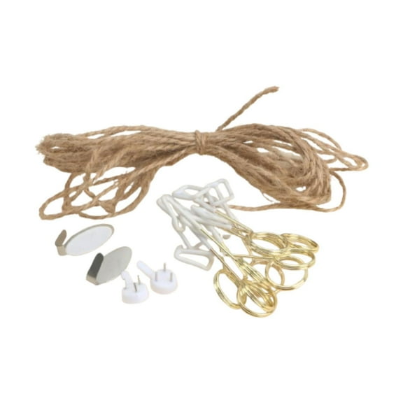 yotijay DIY Picture Photo Hanging Display with Jute Rope 12 Clips Reusable for Postcards