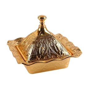 yotijay Decorative Bowl Bowl Alloy with Lid Gorgeous Multipurpose Cookie Dessert Gold