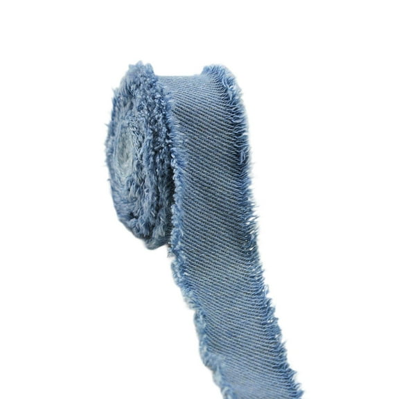 yotijay Denim Ribbon Embellishments Decor DIY Sewing Ribbon Hair Bow Accessory for Dress Blue