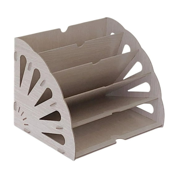 yotijay Desk File Organizer Brochures Mail Desktop Storage for Home School Classroom brown