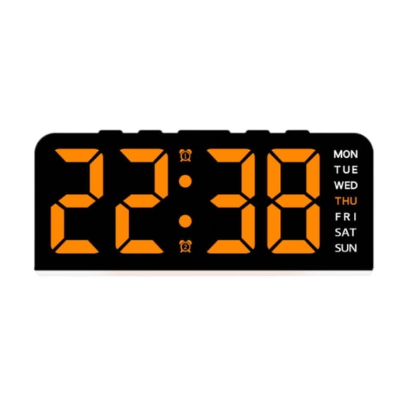 yotijay Digital Alarm Clock 12/24H Multifunctional LED Clock for Home Indoor Kitchen Orange