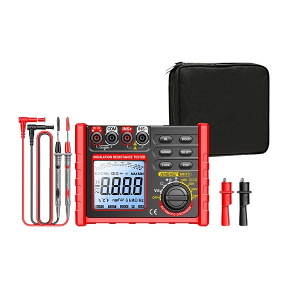 yotijay Digital Insulation Resistance Tester 100/250/500/1000V LCD Handheld Meter