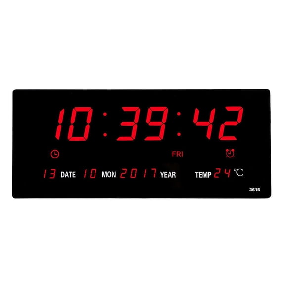 yotijay Digital clock, large LED word display digital wall clock, 12 / 14H digital alarm