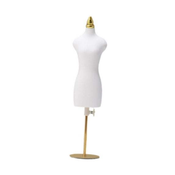 yotijay Doll Dress Form Decor Decorative Sewing Mannequin for Displaying Office Home M and Gold Base