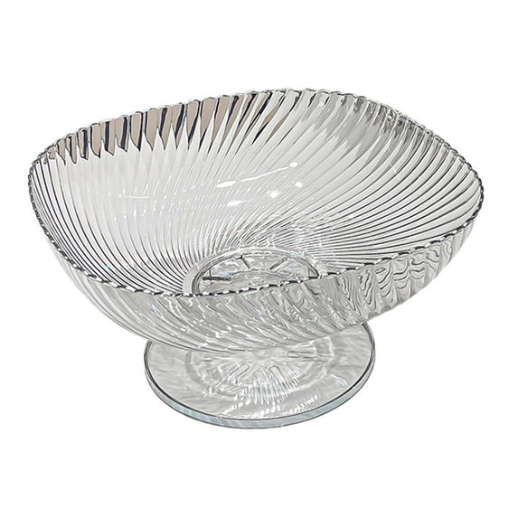 yotijay Draining Fruit Bowl Veggies Drain Plate Round Food Storage Dish Buffet Plates Multiuse Large with Drainage for Farmhouse Home Transparent