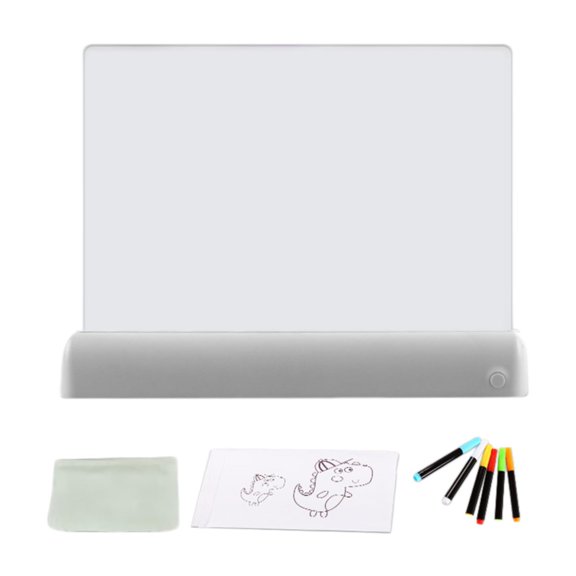 yotijay Drawing Board, LED Note Board Acrylic Erase Board Erasable 3D Fluorescent with gray