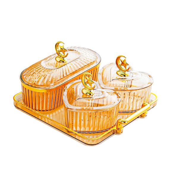yotijay Dried Fruit Plate Condiment Tray Appetizer Plate for Home Restaurant Kitchen amber