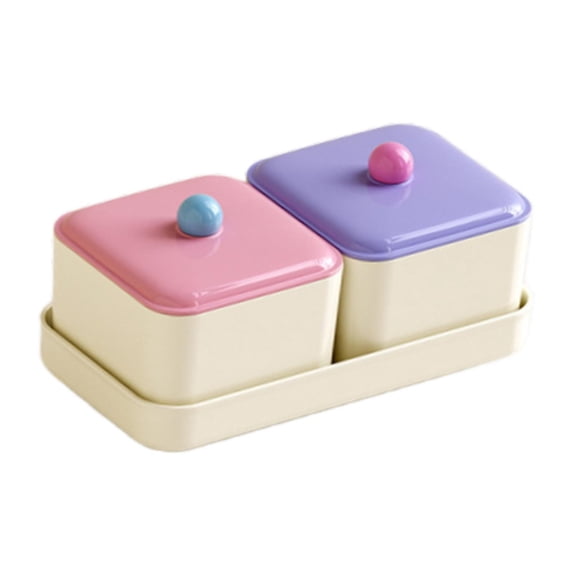 yotijay Dried Fruit Plate Food Storage Box Appetizer for Living Room Kitchen Holiday 2 grid