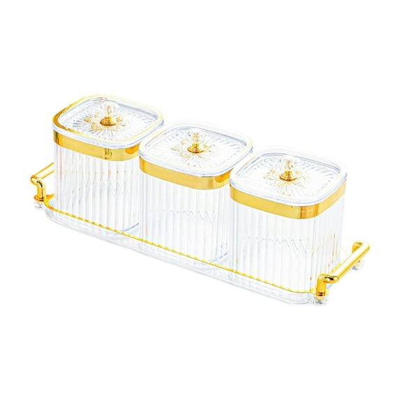 yotijay Dried Fruit Snack Serving Plate Appetizer Serving Tray for Party Dining Room clear