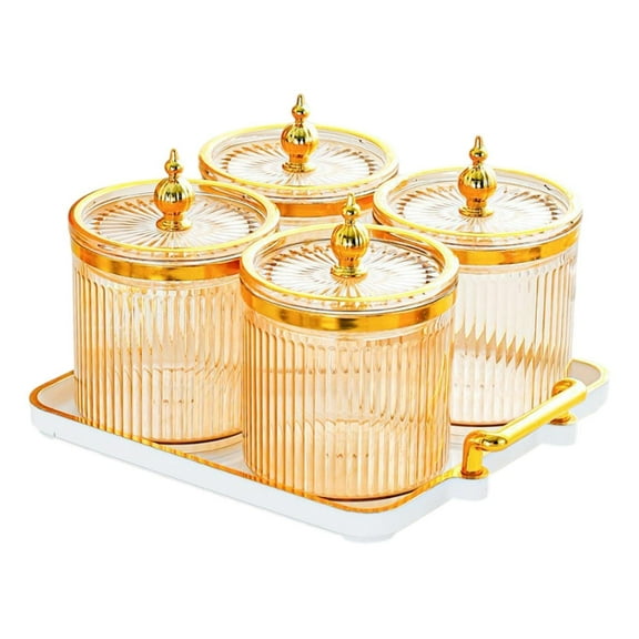 yotijay Dry Fruit Tray with Lid Appetizer Serving Plate for Party Dining Room Snacks 4 grids