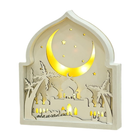 yotijay Eid Mubarak Decoration Arabic Middle Eastern Holiday Wooden Ramadan Ornament