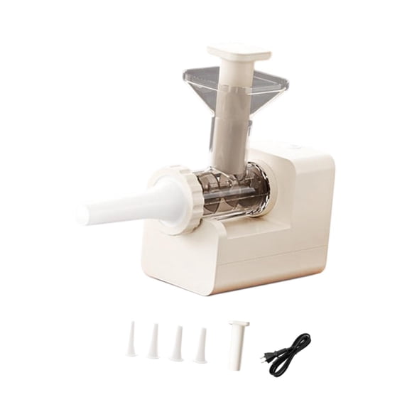 yotijay Electric Sausage Stuffer Homemade with 4 Stuffing Tubes for Home Kitchen Use White