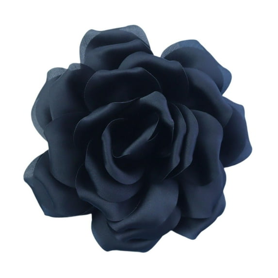 yotijay Elegant Flower Brooch for Women Decorative 12cm Corsage for Ceremony Dance Party Black