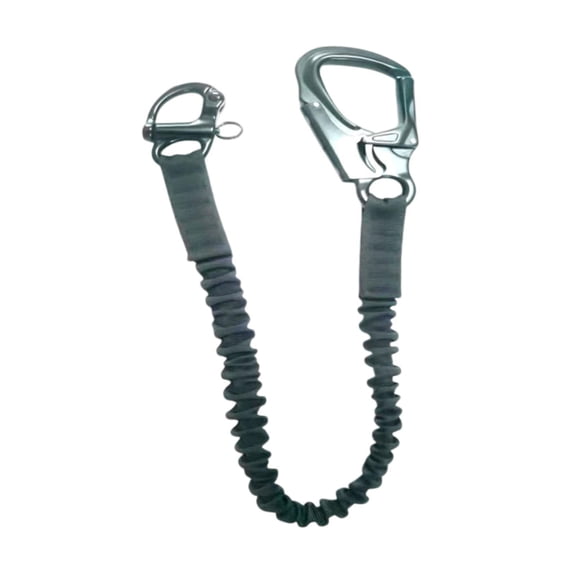 yotijay Fall Protection Lanyard Elastic Bungee Quick Release Climbing Lanyard for Hiking Black