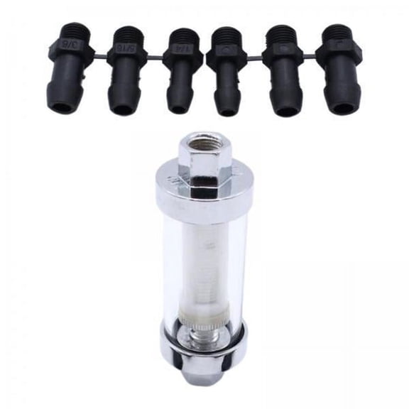 yotijay Filters 3/8" 1/4" 5/16" Barb 100 Chrome Carburated Applications Car Quad Classic Motorcycle 2 Pcs