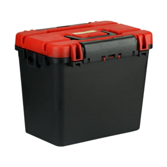 yotijay Fishing Seat Box Fishing Tackle Box with Foldable Handle with Lid Large Capacity Red Lid