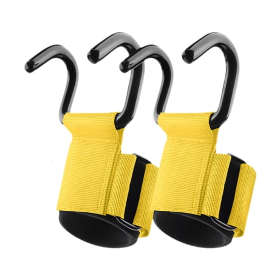 yotijay Fitness Weight Lifting Hook Gym Lifting Strap Exercise Strength Training Workout Yellow