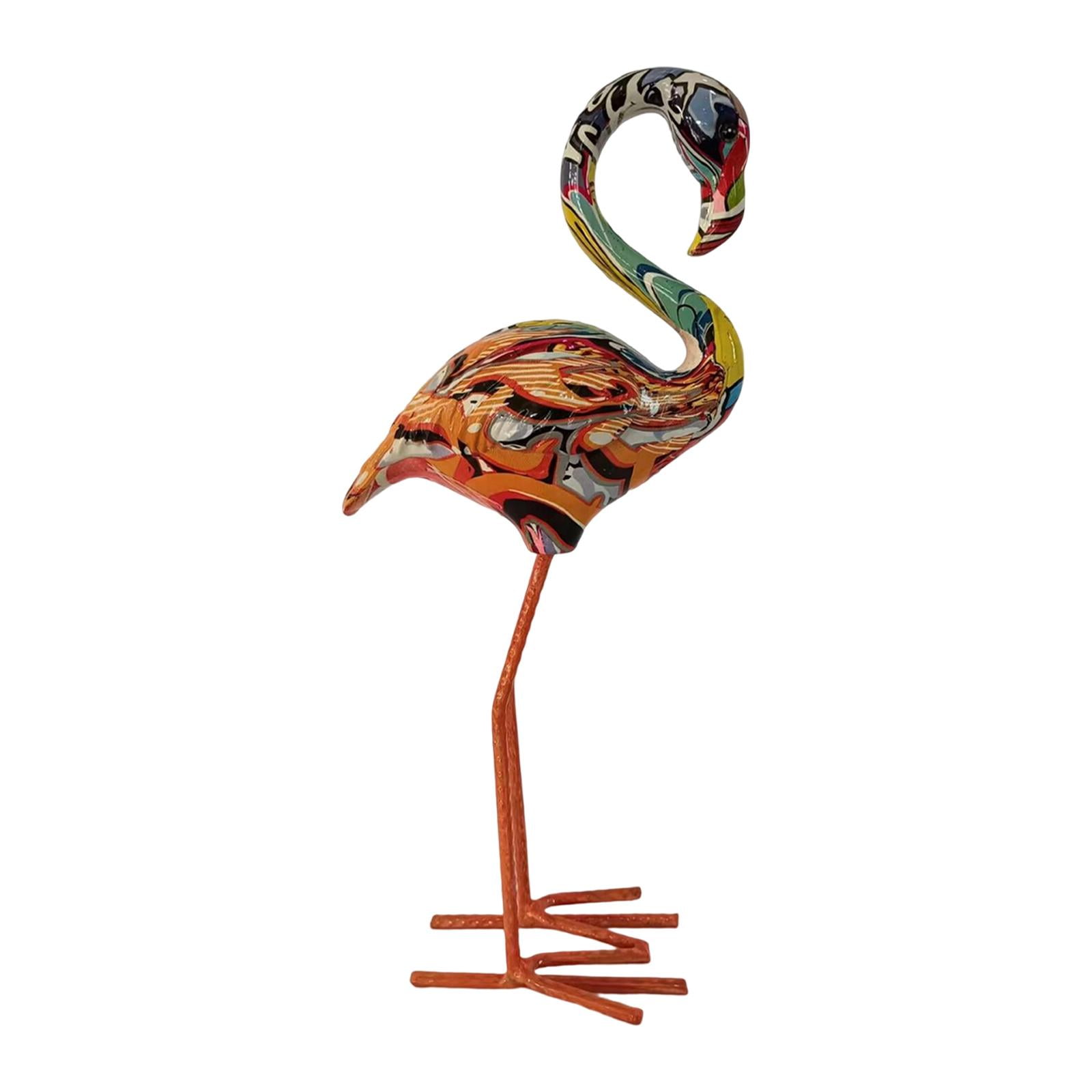yotijay Flamingo Garden Statue Birds Sculptures Indoor Outdoor Lawn Home Ornaments Resin A