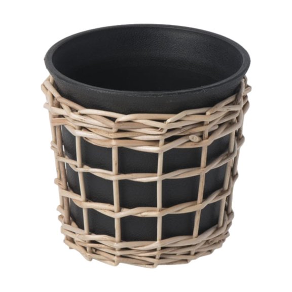yotijay Flower Pot Desk Decoration Planter Basket Woven Plant Pot with Drainage Hole for 9cmx9cm