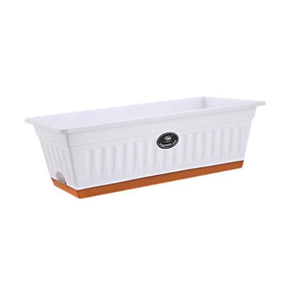 yotijay Flower Window Box Vegetable Planter Rectangle 50x19x16cm Windowsill Planter with White