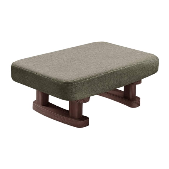 yotijay Footrest with Wooden Legs Rectangle Step Stool Fashion Nonslip Lightweight Small Coffee