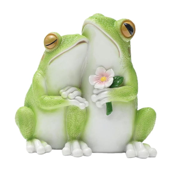 yotijay Frog Garden Statue Tabletop Ornament Modern Collection Animal Sculpture for Desk 2 Frogs