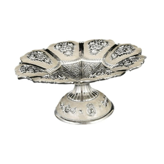 yotijay Fruit Bowl Footed Reusable Metal Serving Tray for Appetizer Cupcake Desserts