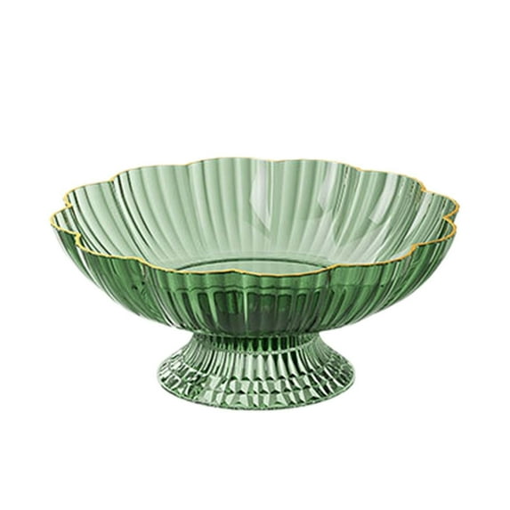 yotijay Fruit Serving Bowl with Draining Holes Snack Holder for Living Room Dinning Room Green