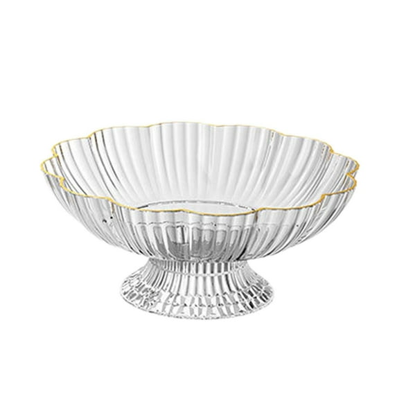 yotijay Fruit Serving Bowl with Draining Holes Snack Holder for Living Room Dinning Room White