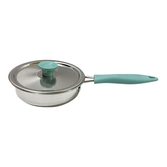 yotijay Frying Pan with Lid Kitchen Cooking Tool Nonstick Mulifunctional Stainless Steel Blue frying pan