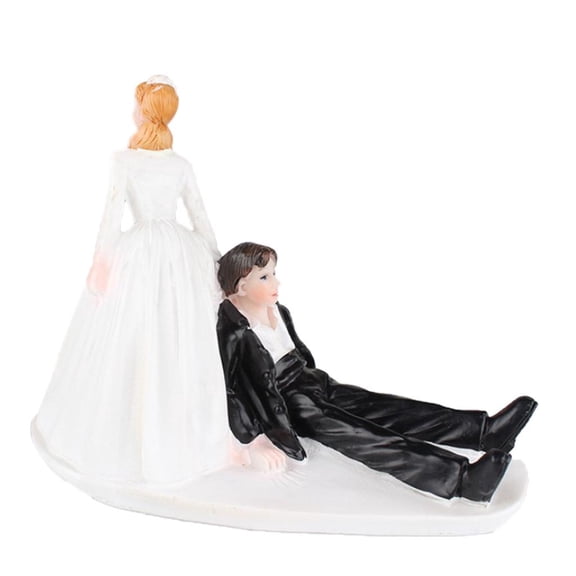 yotijay Funny Wedding Reluctant Groom Resin Figurine Cake Stand Topper Accessories