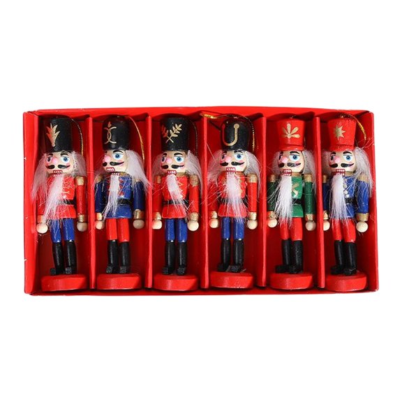 yotijay Glitter Wood Nutcracker Figures Desktop Xmas Tree Christmas Nutcracker Ornaments