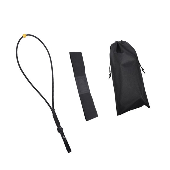 yotijay Golf Swing Training Rope Elastic Rope with Storage Bag Adjustable Practice Tool black