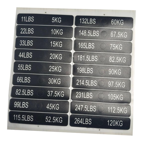yotijay Gym Equipment Weight Stack Labels Number Stickers for Weight Identification Home 5kg to 120kg