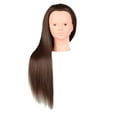 thumbnail image 1 of yotijay Hair Training Head Manikin Doll Head Synthetic Fiber Hair Mannequin Manikin Head Brown without Makeup, 1 of 9