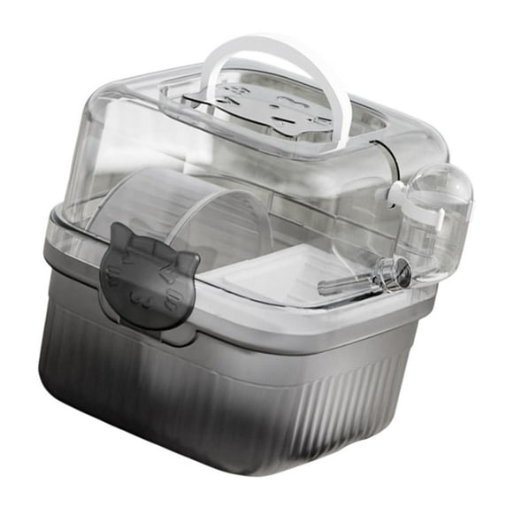 yotijay Hamster Cage Carrying Box with Water Bottle for Small Animals Gerbils Ferret White