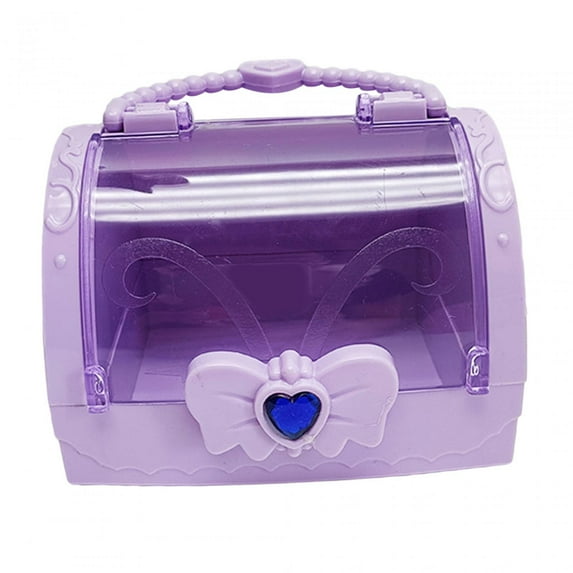 yotijay Handled Storage Box Sewing Box Organizer with Handle Hair Accessory Storage Case Violet