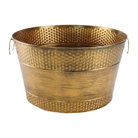 yotijay Ice Bucket Holder Lightweight Galvanized Tub for Cocktails Beer Cooling bronze