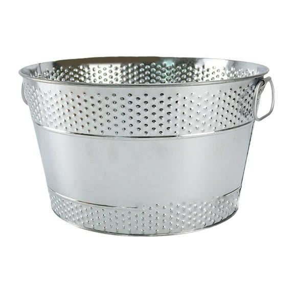 yotijay Ice Bucket Holder Lightweight Galvanized Tub for Cocktails Beer Cooling silvery