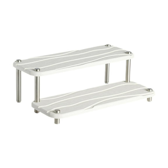 yotijay Instant Dry Bathroom Sink Organizer 2 Tier Multifunctional Counter Tray Rack white